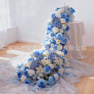 Centres de table cascade Greenway, roses artificielles, hortensias, arrangement floral sur pied, décoration de mariage - Product Image 4