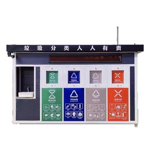Smart Waste <b>Bin</b> Outdoor Recycling Station WPC Material Sensor Induction Type Multi-Functional Rectangular Standing - Product Image 5