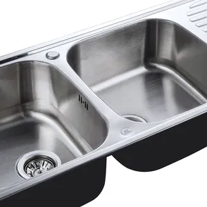 Indian Commercial Stainless Steel 304 R Corner Large Space Kitchen Sink For Apartment