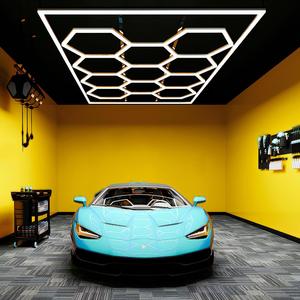 Lámpara LED de Techo Hexagonal Suspendida Personalizada de 6000K IP55 CRI90 para Garaje, Discoteca, Taller, Estudio de Detallado de Automóviles - Product Image 3