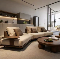 Nouveau canapé monoplace mobile de style chinois moderne et minimaliste, en bois massif de noyer noir d'Amérique du Nord, pour salon