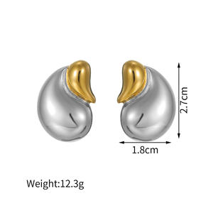Nouvelle collection européenne et américaine en acier inoxydable, design color-block de niche, sensation haut de gamme, couleurs assorties, tendance mode, fait main, Noël - Product Image 5