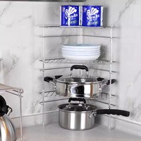 Support de plaque d'angle de cuisine en acier inoxydable SUS304 pour étagère de rangement de casserole de placard de cuisine