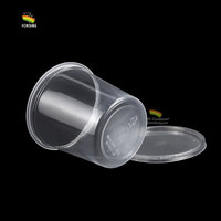 Conteneur alimentaire rond jetable de qualité alimentaire 8/12/16/24/32 oz, boîte alimentaire en plastique PP, contenants de cuisine, gobelet à sauce avec couvercle
