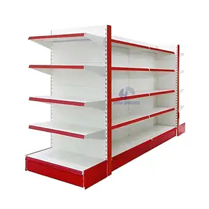 Custom ized Shop Gewerbliche Regale Super Market Racks Gondel regale Metall Supermarkt Regale für Einzelhandel geschäft doppelseitig