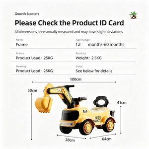 Excavadora Montable para Niños Pequeños, Coche Deslizante con Música, Luces y Brazo Excavador para Niños de 12 a 60 Meses - Product Image 3