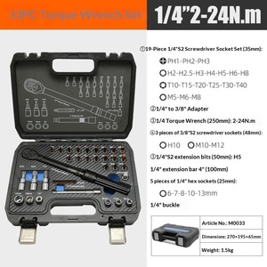 Juego de Llaves Dinamométricas para Mantenimiento de Bicicletas, Ajustables, con Preajuste de Torque, Trinquete Pequeño, Alta Precisió<span class=keywords><strong>n</strong></span>, Acero al Cromo Vanadio, 2-24N.<span class=keywords><strong>m</strong></span> - Product Image 2