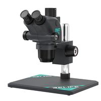 Microscope trinoculaire HD RELIFE RL-M6T Pro-B11 avec zoom continu 6,5-65X pour la réparation de téléphones portables, avec base en aluminium de grande taille