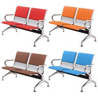 Chaise tandem au design moderne, banc d'aéroport en acier inoxydable, chaise de perfusion pour deux personnes, chaise de repos publique à siège conjoint
