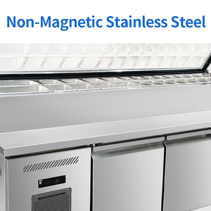 Barra de cubierta de vidrio integral personalizable para congelador bajo encimera de doble puerta, estilo de doble temperatura, acero inoxidable, digital - Product Image 4