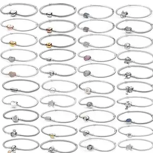 Usine directe S925 argent sterling serpent os Bracelet couronne coeur bracelet fit femmes bijoux de haute qualité