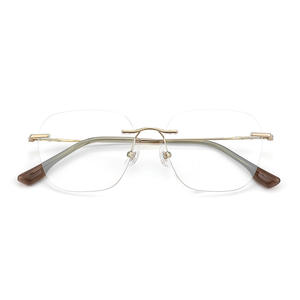 Monture de lunettes sans monture Old Qian Feng en titane pur pour hommes 71204 Danyang, lunettes optiques légères au design tendance - Product Image 1