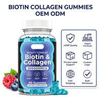 OEM Biotine Collagène Gommes Cheveux Peau Ongles Soutien Vegan Mixte Baies Saveur Adulte Complément Alimentaire Quotidien