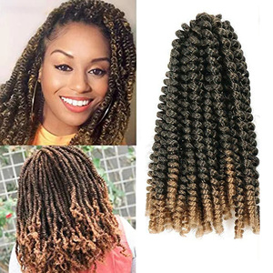 Perruque en fibre chimique pour femmes, style tresses africaines, torsades à ressort explosives, tube d'enroulement, cheveux au <span class=keywords><strong>crochet</strong></span>, pour le printemps, transfrontalier - Product Image 1