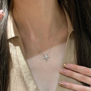 Collier pendentif iris en argent pur S925, style antique, luxe, design de niche, luxe léger, sensation haut de gamme, chaîne de cou, fermoir inclus - Product Image 5