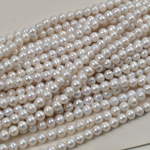 <b>Edison</b> Round Bar 8-9mm Natural Freshwater Baroque Pearl Strong <b>Light</b> Cold White DIY Accessory Material Loose Pearls - Product Image 4