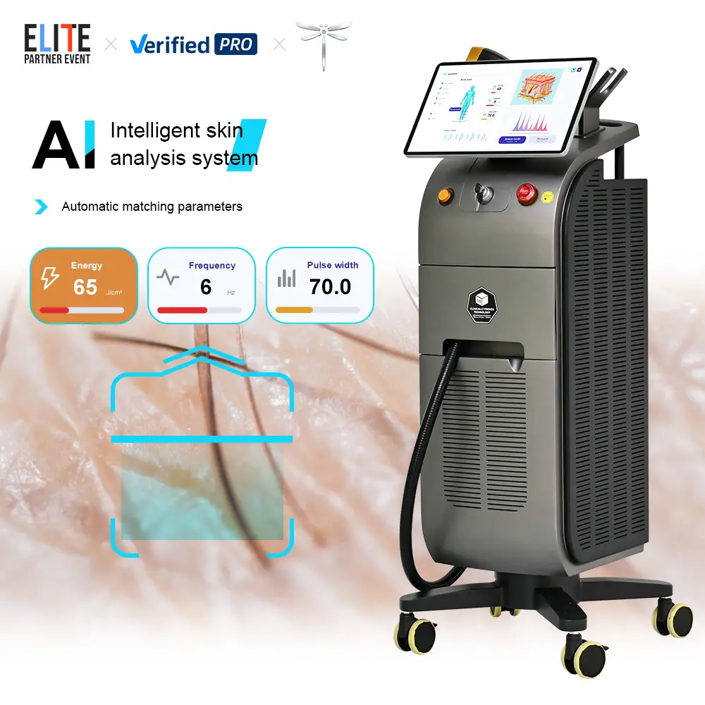 CE-geprüft Ai Hautanalyse 300-2000 W 755nm 808nm 1064nm Ice Titan Diodenlaser-Haarentfernungsgerät Neueste Einheiten