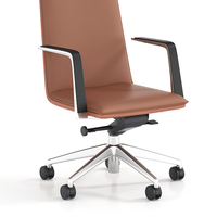 Chaise de bureau fixe en cuir de PU de haute qualité avec accoudoir ergonomique pour la maison ou le bureau Vente en gros
