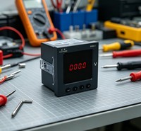 EASTSONG ES96-U Medidor de Voltaje Monofásico de 96x96mm, Voltímetro Digital LED Rojo, CA 1000V, RS485 Half-Duplex Modbus RTU 0.5