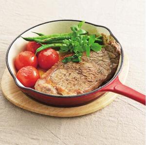 Padella per bistecca antiaderente in ghisa dal Design classico eco-friendly teiera in metallo con padelle smaltate rosse - Product Image 4