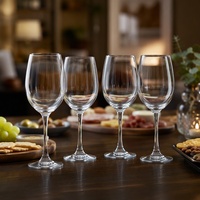 Verres à vin rouge modernes en cristal isolés et étanches de 450 ml, durables, pour mariages et usage général