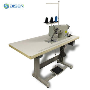 Machine à coudre industrielle <span class=keywords><strong>automatique</strong></span> à double <span class=keywords><strong>aiguille</strong></span> programmable table plate poche d'huile triple alimentation sac de semelle de chaussure Bartacking - Product Image 1