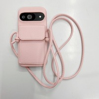 Étuis de téléphone en cuir PU pour Google Pixel 8 9 avec sangle bandoulière mains libres et porte-cartes