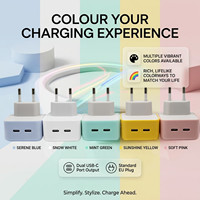 Chargeur rapide double USB-C 35W, prise EU, adaptateur mural 2 ports Type-C PD, bloc de charge mini coloré pour iPhone Samsung OEM