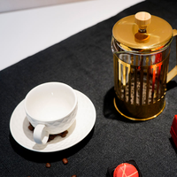 Cafetière à piston 800 ml couleur cuivre, système de filtration à piston, logo personnalisé