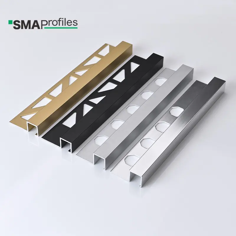 Smaproms-tiras de incrustación de metal de aleación de aluminio, embellecedores de azulejo dorado para madera o azulejo