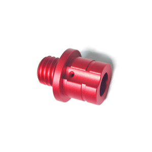 Piezas de torneado cnc pequeñas de aluminio anodizado, chorro de arena colorido rojo personalizado de alta precisión - Product Image 3