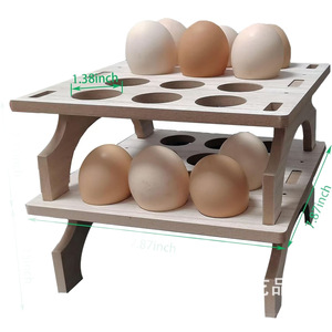 Wooden Egg Storage Rack Natural Color With Stand <b>Kitchen</b> Countertop Storage - Product Image 3
