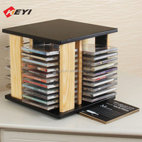 Étagère de présentation en bois pour 50 CD DVD sur pied Élégant support en bois pour CD