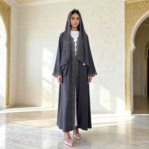 Premium Lace Polyester Elegant Custom Party Dress <b>Abaya</b> for Muslim Women Evening <b>Wedding</b> and Special Occasions - Product Image 3