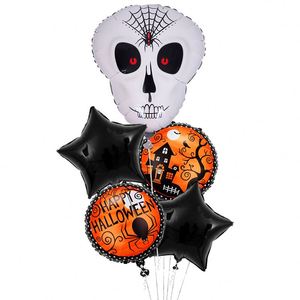 5Pcs/Set Halloween Theme Foil Pumpkin Head Witch Globol Star Shape Set <b>Balloon</b> Party <b>Decoration</b> - Product Image 2