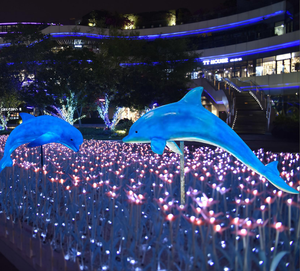 Thương mại ngoài trời bức tượng kích thước lớn ngoài trời tác phẩm điêu khắc hồ cá Chủ Đề Công viên trang trí Sợi Thủy Tinh Cá ánh sáng động vật figurine - Product Image 3