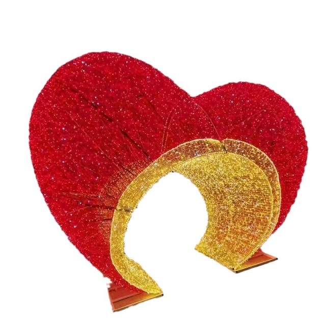LED Heart-shaped Arch Lamp IP65 Metal for Christmas Outdoor Festival Building Amusement Park Motif Light Tour Lighting