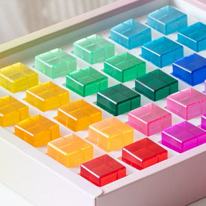 Cao trong suốt nhựa Acrylic khối xây dựng sáng tạo trong suốt đá quý Cubic cầu vồng Đồ chơi giáo dục cho trẻ em 5 7 năm - Product Image 4