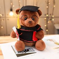 Remise des diplômes Souvenir chapeau ours en peluche peluche jouet 18/23/28/35cm Mini Animal poupée enfants cadeaux pour cadeau de remise des diplômes