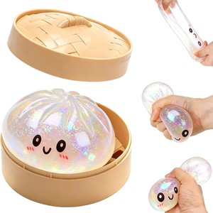 Luckykoo 2026 Pelota Antiestrés de TPR con Cara Sonriente, Juguete Sensorial de Simulación de Comida, Dumpling Blandito - Product Image 6
