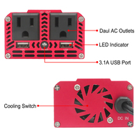Convertisseur de courant pour véhicule Lvyuan Foval Mini 150W, prise US, DC 12V vers AC 120V, avec USB, en stock
