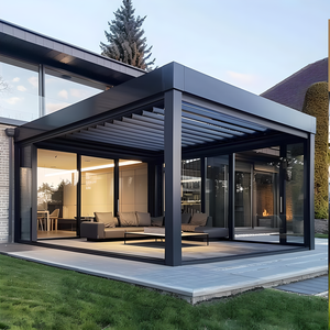 Soportes de Aluminio con Rejillas 3x3, Perfiles para Terraza Resistentes a la Lluvia, Gazebo para Exteriores, Pabellón Bioclimático, Pérgola, Construcciones de Jardín de Aluminio - Product Image 1