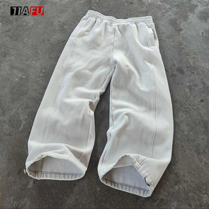 Pantalon de jogging ample et évasé personnalisé pour homme, en coton épais, décontracté, de haute qualité, style vintage - Product Image 3