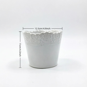 Nouveauté 2026 : Pots de fleurs en céramique gaufrée jaune/rose/blanc pour la décoration intérieure et extérieure, <span class=keywords><strong>jardin</strong></span>, balcon, bureau - Product Image 2