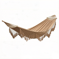 Hamac suspendu pliable et portable, style bohème traditionnel, en macramé, léger, écologique, pour l'extérieur, utilisation en parc, capacité 600 LBS