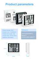 Thermomètre hygromètre numérique LCD mini léger, alimenté par piles, certifié CE FCC, pour usage domestique, design suspendu en plastique, chambre à coucher, bébé, BQ