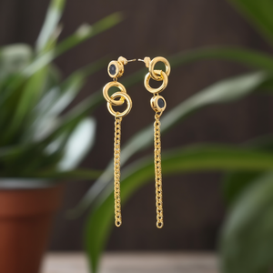 Fashion Drop <b>Earrings</b> 316L Stainless Steel PVD Gold Plating Sustainable Resistant Chain Dangle Design - Product Image 3