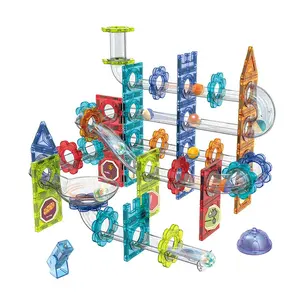 Bloques de construcción magnéticos para niños, 120 piezas, Bolas brillantes, bloques de pista orbital, juguete