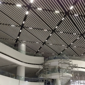 Décoration intérieure en métal, placage aluminium, projet commercial, plafond - Product Image 1