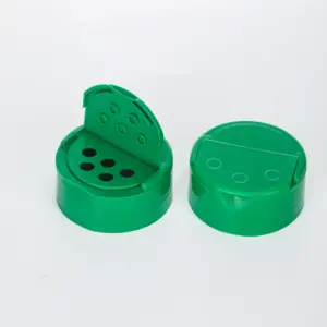 38-400 Black Green Custom Flip Sift Spice Cap With Pressure Sensitive Liner 38mm plastic spice salt and pepper flip cap